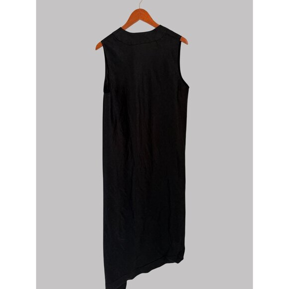 Sleeveless Black Wrap Dress With Button Closure By Metamorphoza 2XL Asymmetrical - Picture 4 of 7